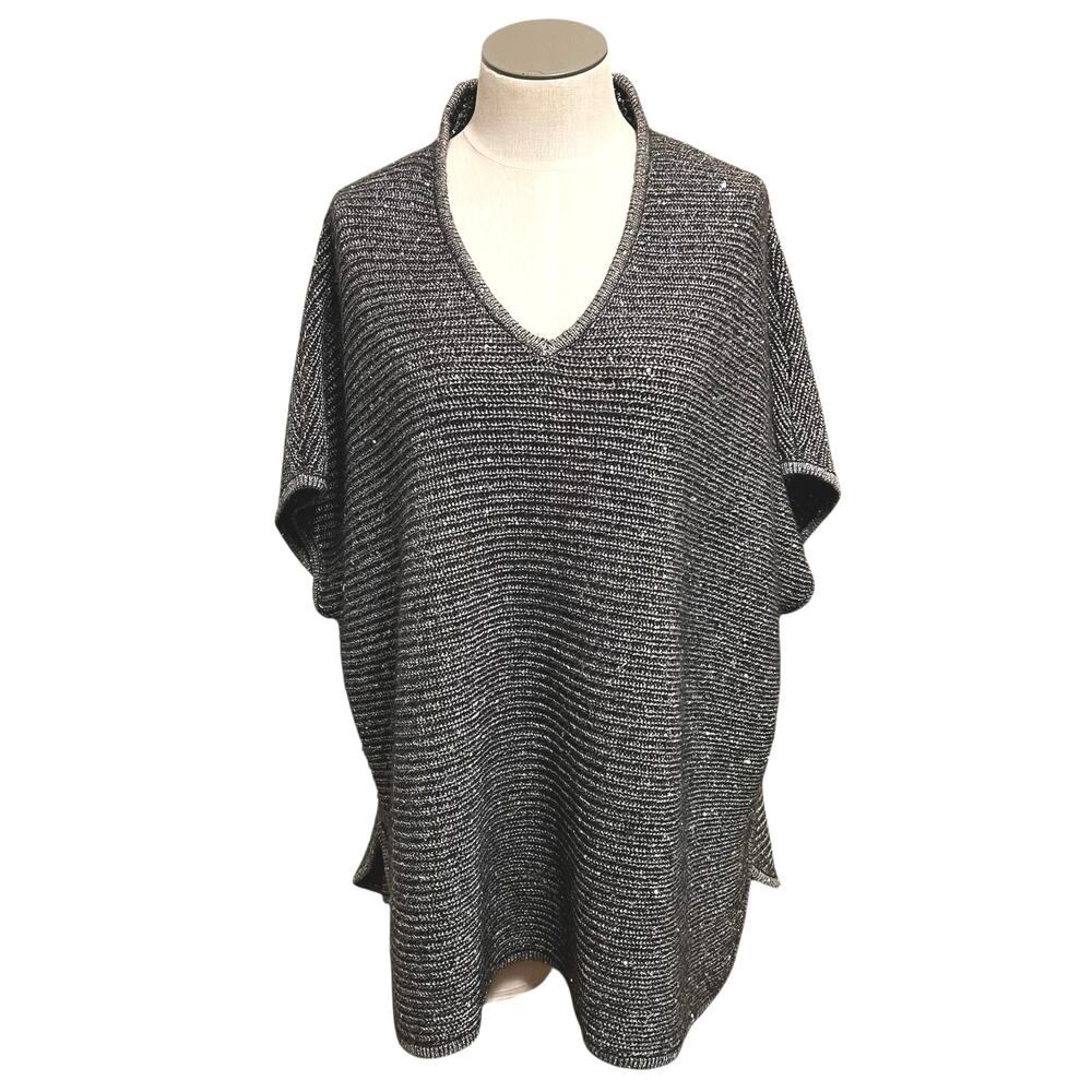 Cashmere Quiet Luxury Neiman Marcus Collection Alpaca Wool Poncho Sweater Sz S